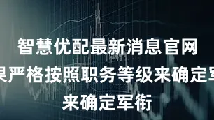 智慧优配最新消息官网如果严格按照职务等级来确定军衔