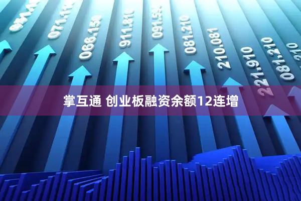 掌互通 创业板融资余额12连增